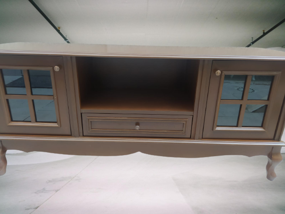 Tv Sehpa ST 17450 Pencere Model Ahşap Kayın Aslan Ayak Parlak Cev