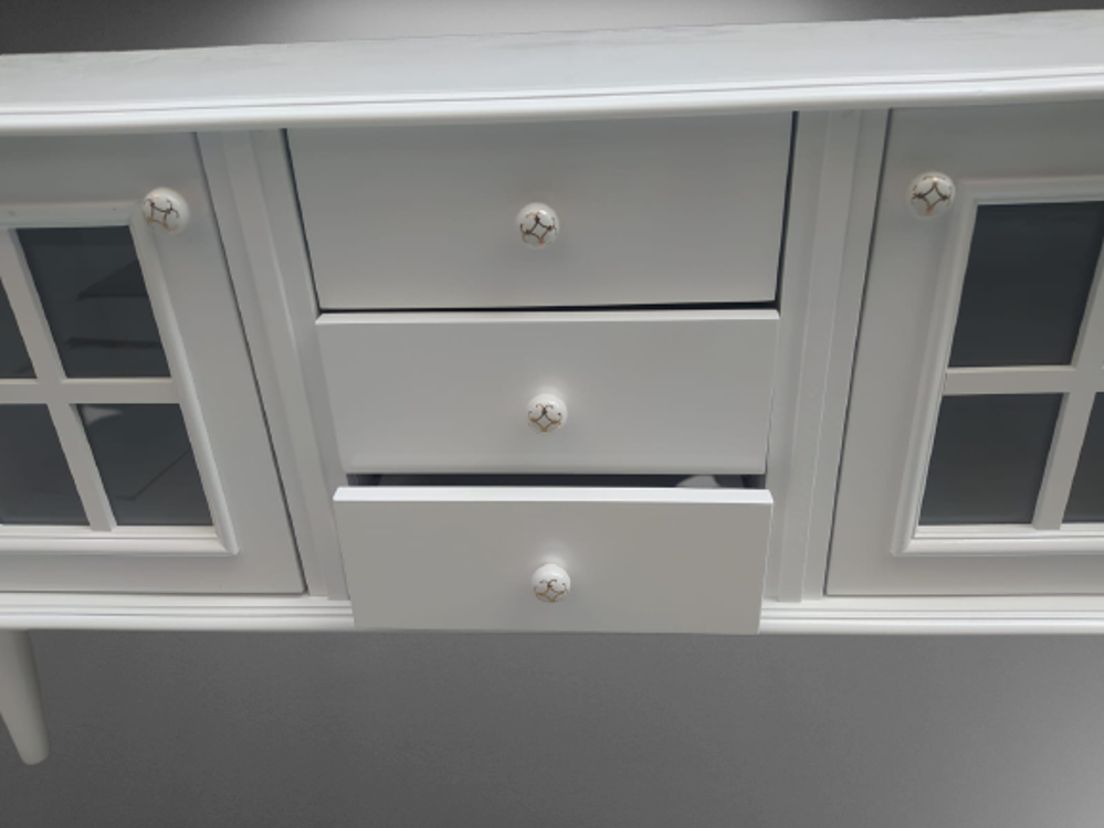 Tv Sehpa ST 17451 Pencere Model Ahşap Kayın Retro Ayak Parlak Cev