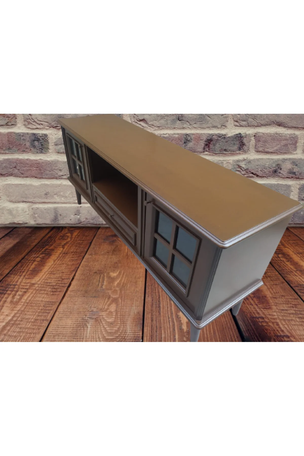 Tv Sehpa ST 17452 Pencere Model Kayın Torna Retro Ayak Parlak Ceviz Renk El yapım Tv Sehpa ST 17452 Pencere Model Kayın Torna Retro Ayak Parlak Ceviz Renk El yapım - Görsel 2