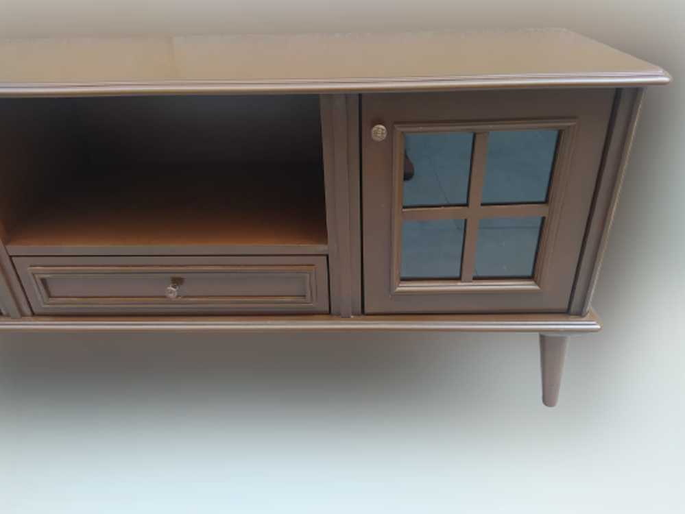 Tv Sehpa ST 17452 Pencere Model Kayın Torna Retro Ayak Parlak Cev