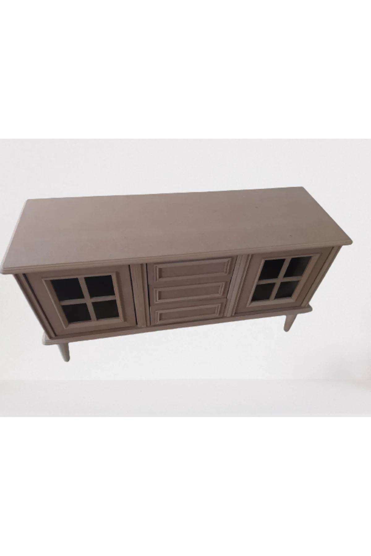 Tv Sehpa ST 17455 WİNDOVS Klasik Model Kayın Torna Retro Ayak HAM Renk El yapım - Görsel 2