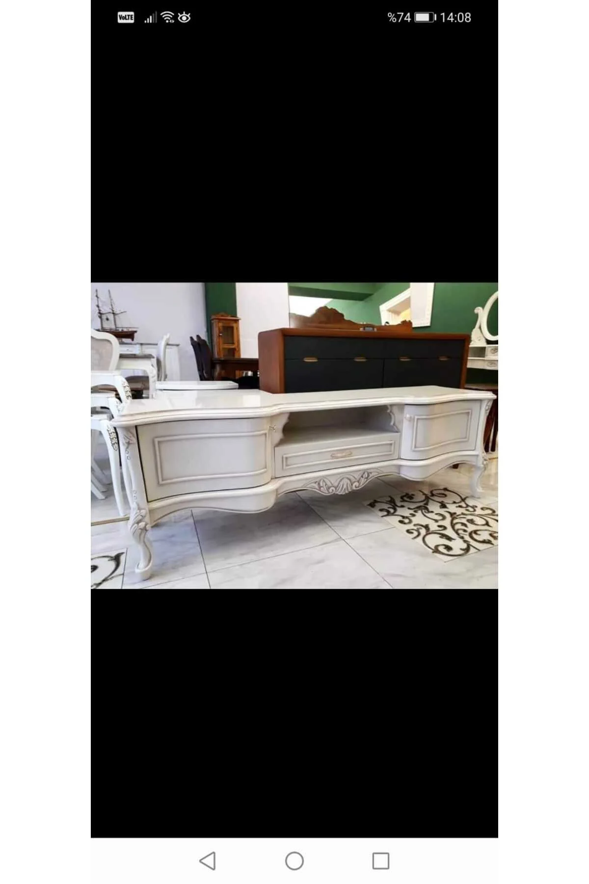 Tv Sehpa ST 17457 Veli Klasik Model Bombe Kayın Aslan Ayak Oyma Nakış Gölge BEYAZ Tv Sehpa ST 17457 Veli Klasik Model Bombe Kayın Aslan Ayak Oyma Nakış Gölge BEYAZ - Görsel 4