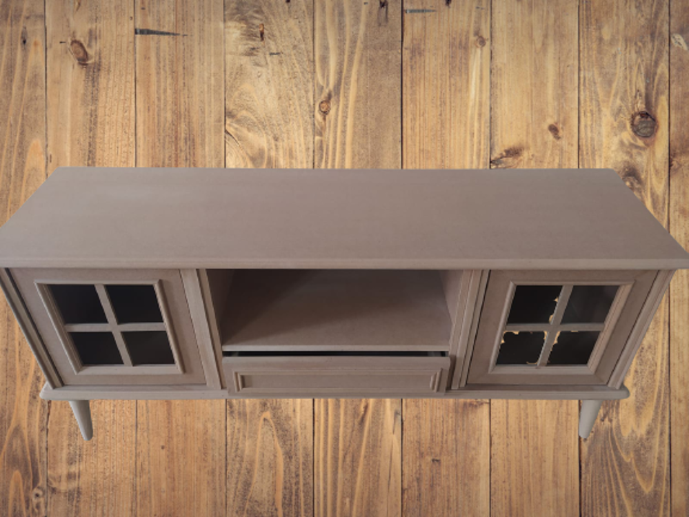 Tv Sehpa ST 17458 Pencere Klasik Model Kayın Torna Retro Ayak HAM