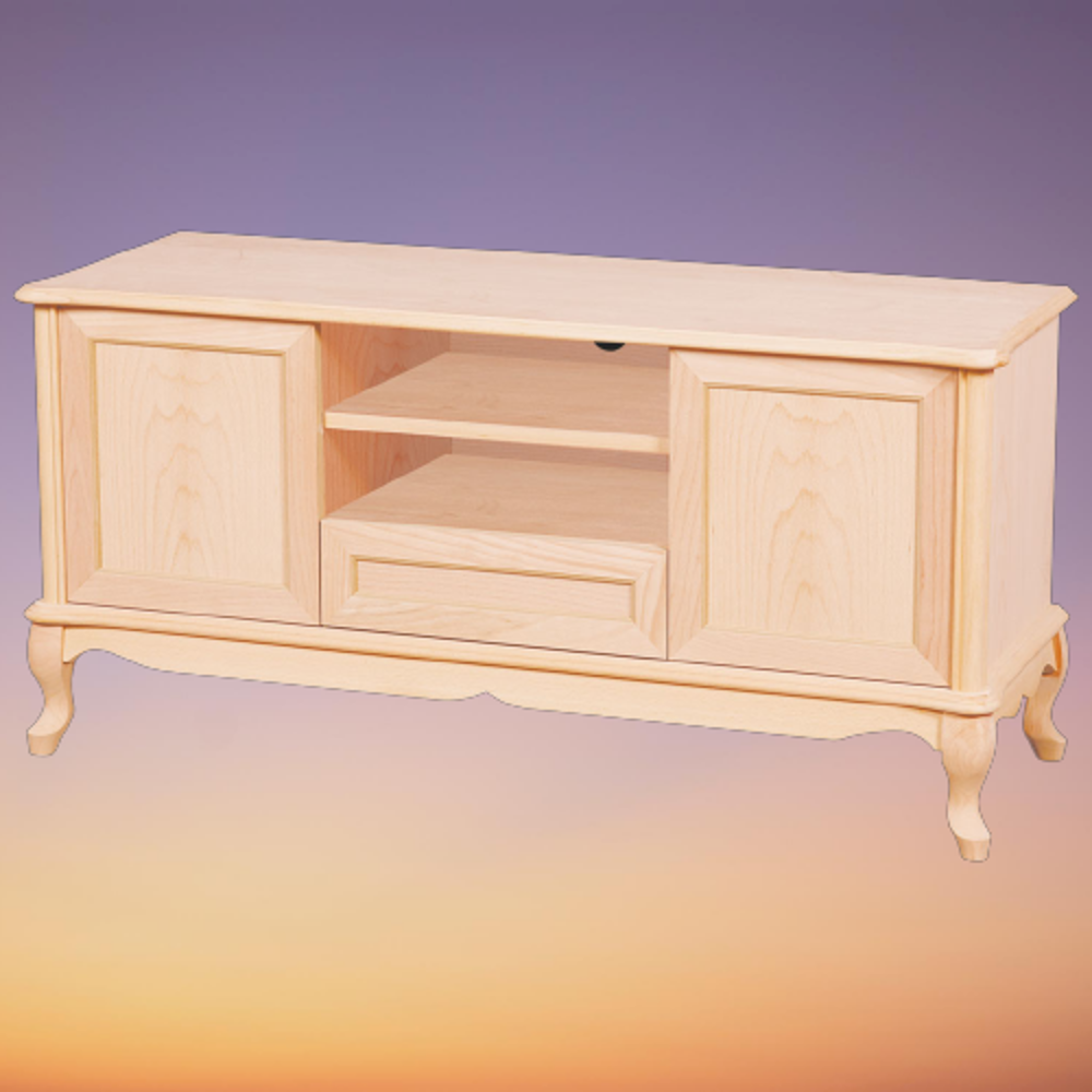 Tv Sehpa ST 17935 Klasik Model Kaplama Kayın Ahşap ASLAN Ayak HAM