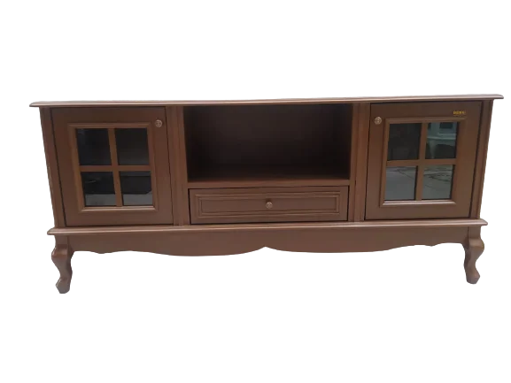 Tv Sehpa ST 18168 Windovs Model Ahşap Kayın ASLAN Ayak Parlak Ceviz 125cm El Yapı Fiyatı, Yorumları ve Özellikleri