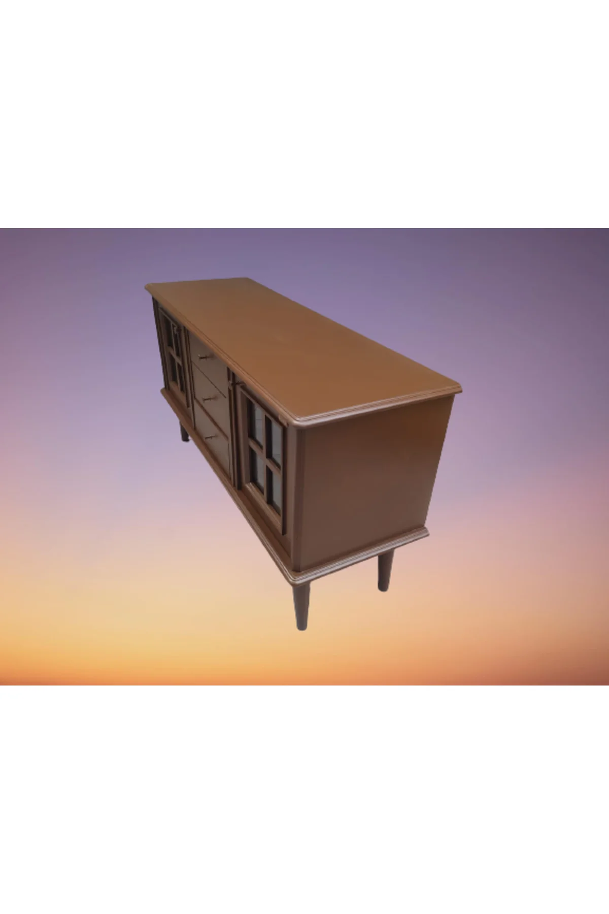 Tv Sehpa ST 18224 Windovs Model Pencere Gürgen Retro Ayak Ceviz Renk El Yapım Tv Sehpa ST 18224 Windovs Model Pencere Gürgen Retro Ayak Ceviz Renk El Yapım - Görsel 2