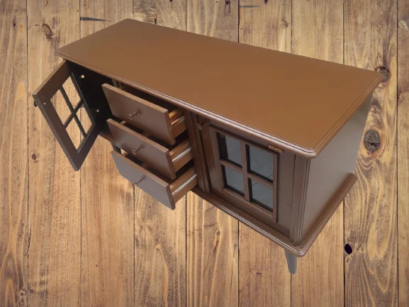 Tv Sehpa ST 18224 Windovs Model Pencere Gürgen Retro Ayak Ceviz Renk El Yapım Fiyatı, Yorumları ve Özellikleri