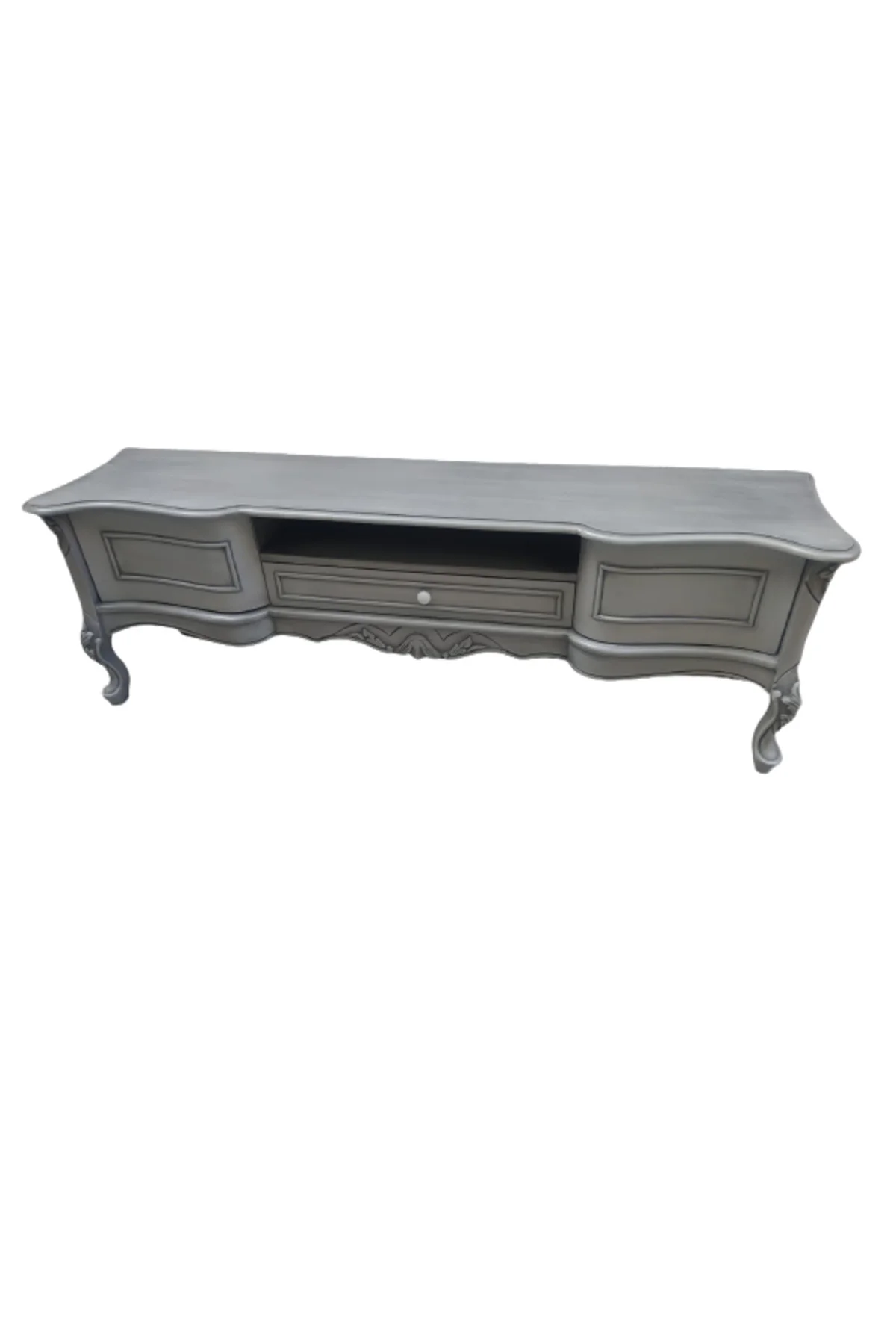 Tv Sehpa ST 18463 Veli Eskitme Avangart Aslan Kayın Ayak Oyma Nakış Gri El Yapım Tv Sehpa ST 18463 Veli Eskitme Avangart Aslan Kayın Ayak Oyma Nakış Gri El Yapım