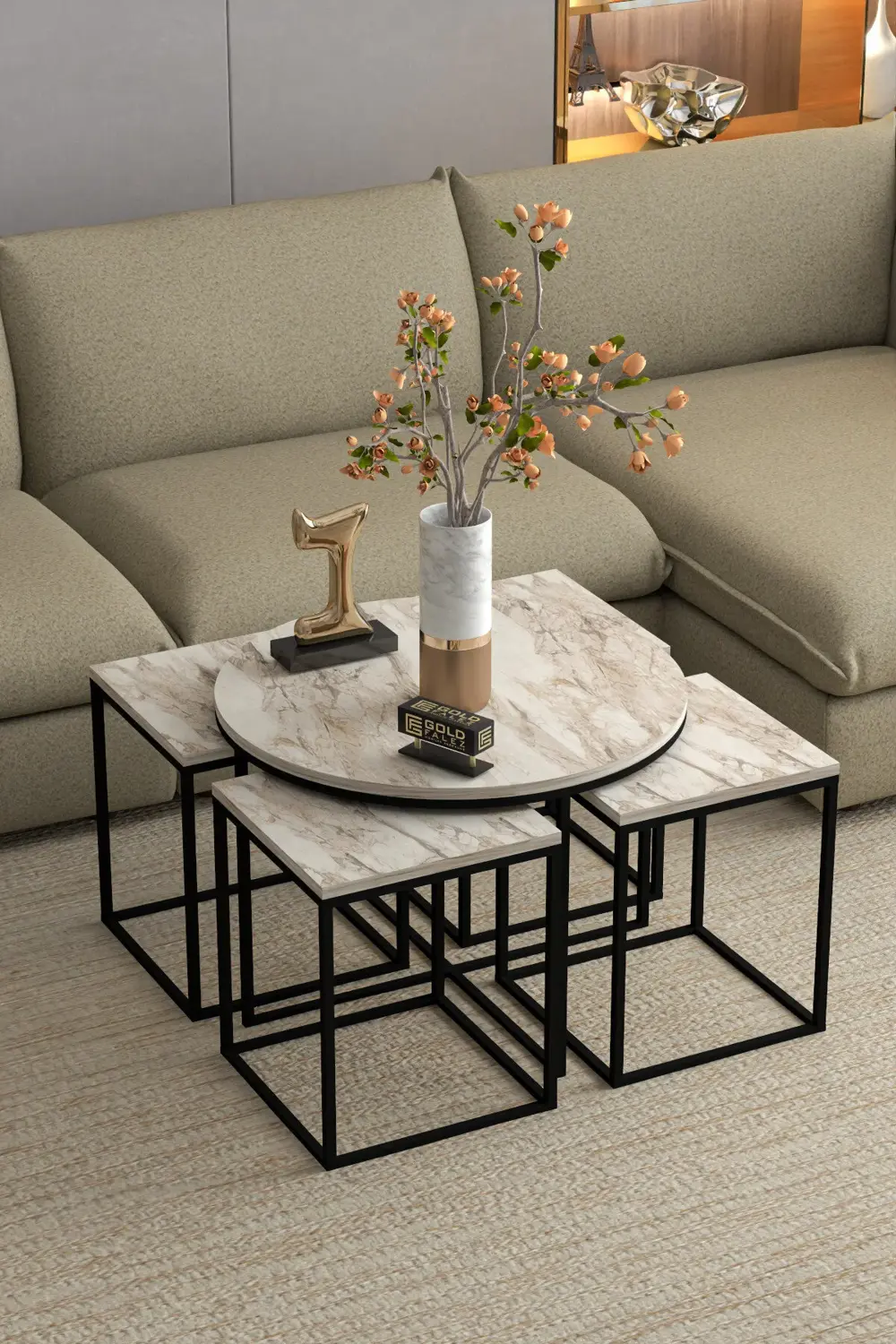 Tv Sehpası Mira 5030 Atlantik Gold 160 Cm 35 Cm 50 Cm