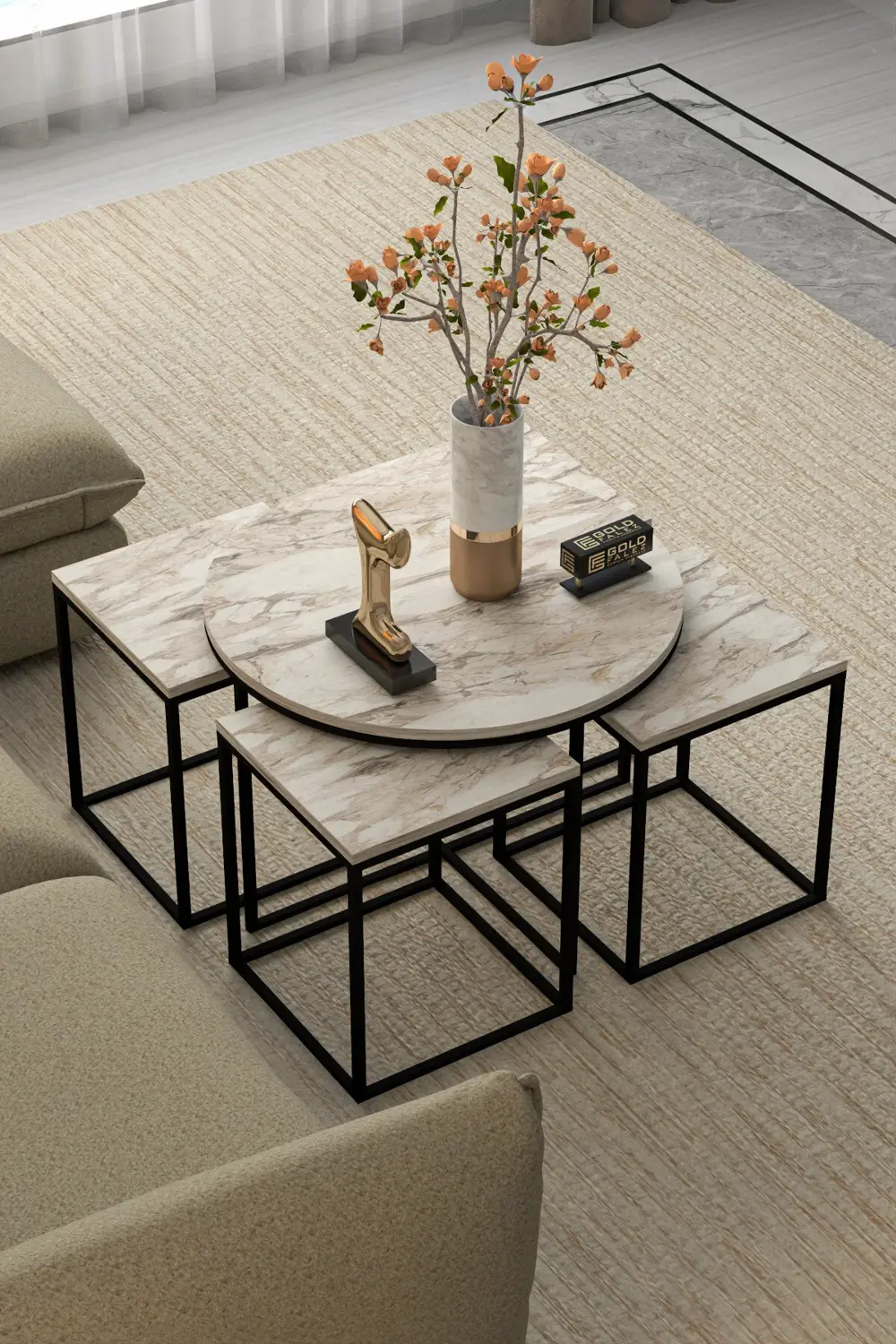 Tv Sehpası Mira 5030 Atlantik Gold 160 Cm 35 Cm 50 Cm