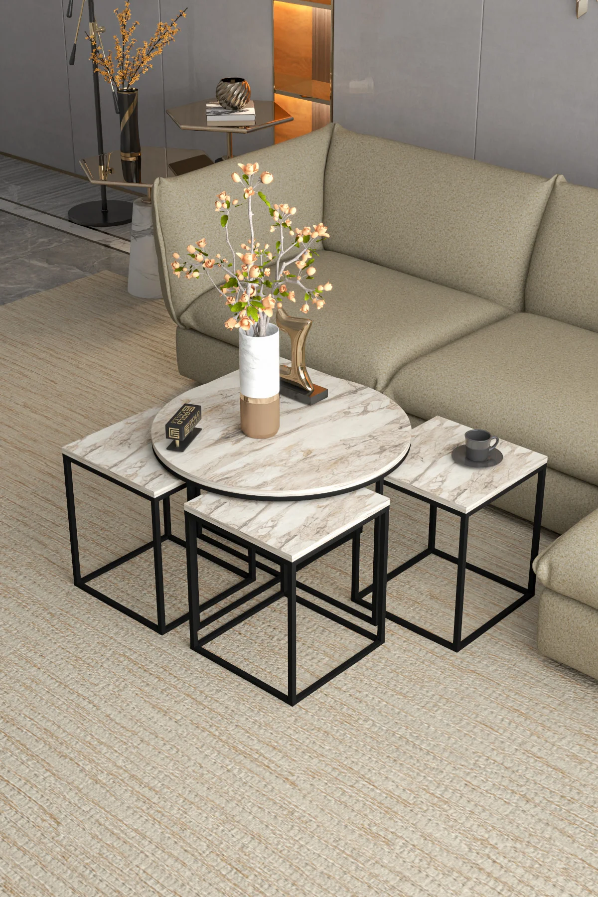 Tv Sehpası Mira 5030 Atlantik Gold 160 Cm 35 Cm 50 Cm