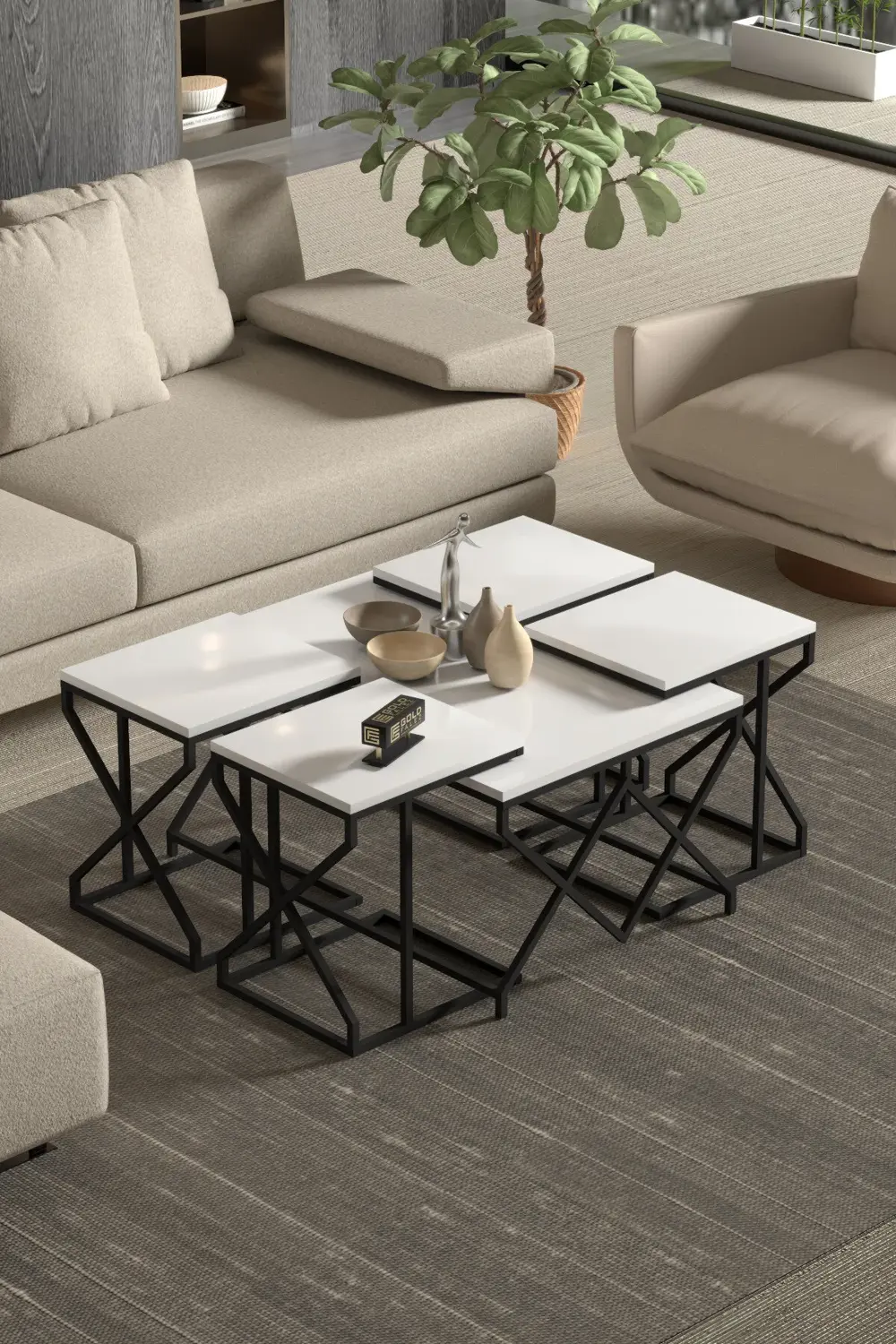 Tv Sehpası Mira Gümüş 5033 Beyaz 160 Cm 35 Cm 50 Cm