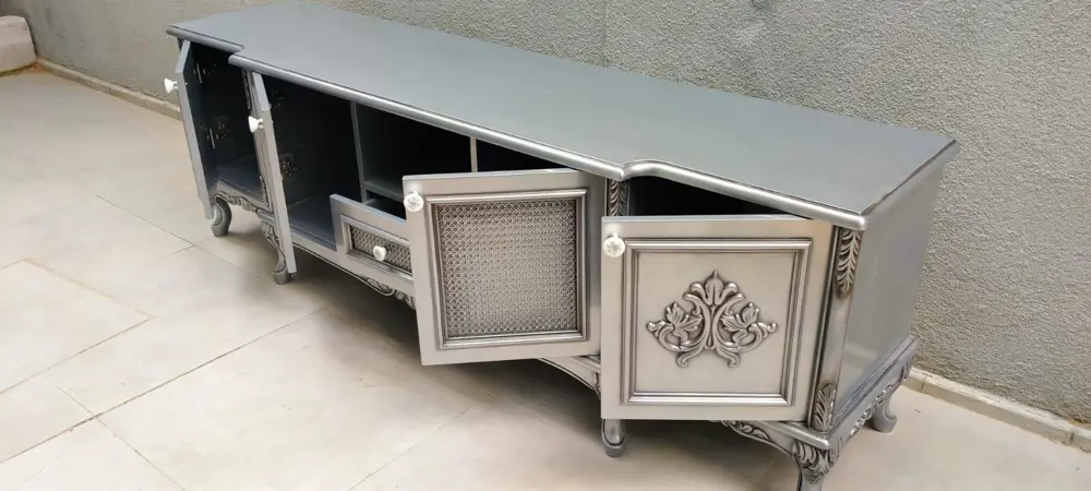 TV Sehpası ST 110980 Büyük Lüx Model Lükens ASLAN Ayak Oymalı Göl