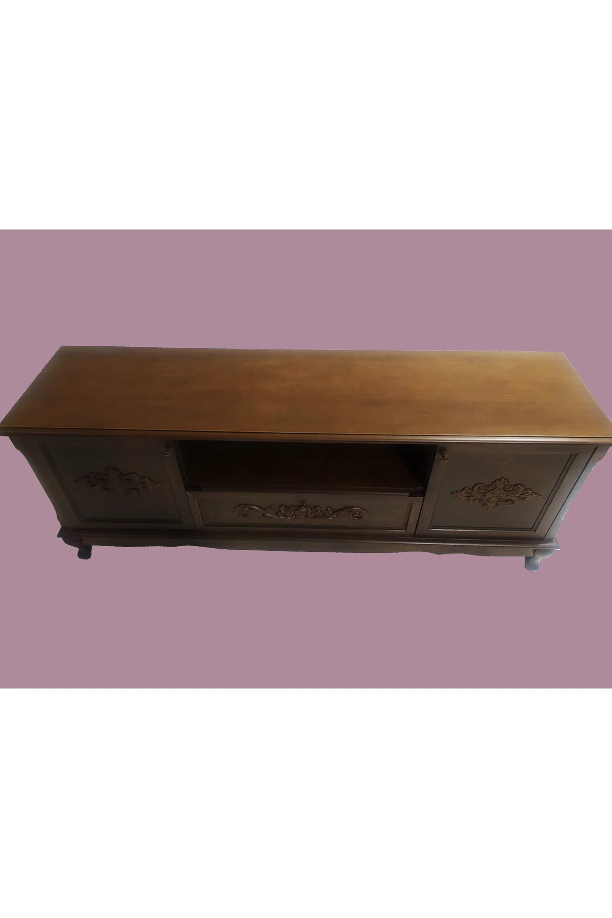 Tv Sehpası ST 17335 Klasik Model Ahşap Kayın Aslan Ayak Oyma Ceviz Renk El Yapım Tv Sehpası ST 17335 Klasik Model Ahşap Kayın Aslan Ayak Oyma Ceviz Renk El Yapım - Görsel 3