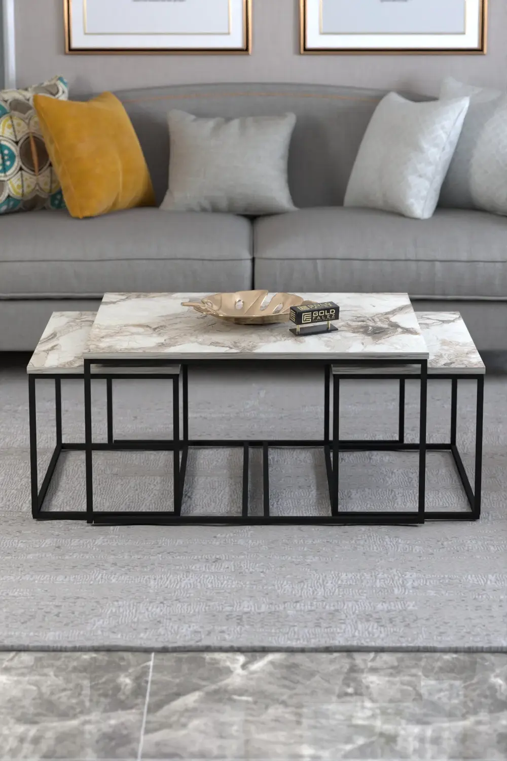 Tv Sehpası Tv Ünitesi 160 Cm Gold Beyaz Mistral 5072