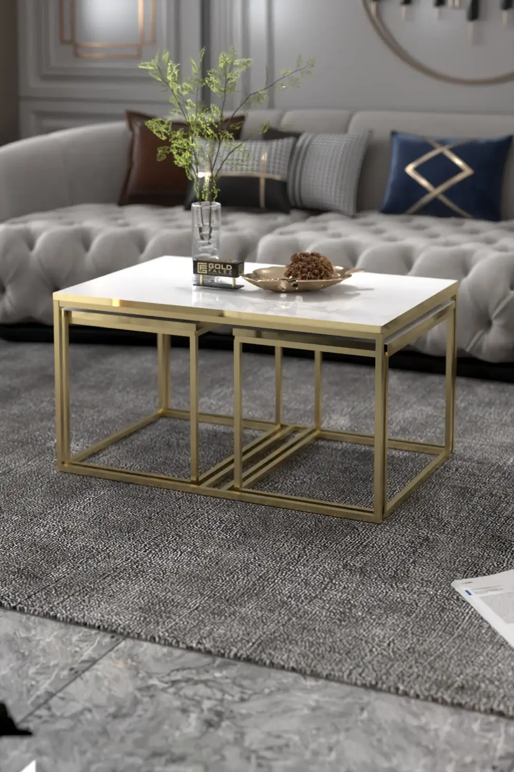 Tv Sehpası Tv Ünitesi 160 Cm Gümüş Beyaz Mistral 5073