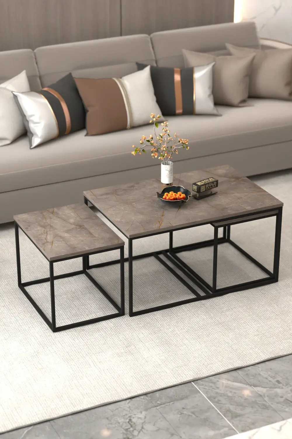 Tv Sehpası Tv Ünitesi Atlantik Çam Antrasit Gold 160 Cm Linya 504