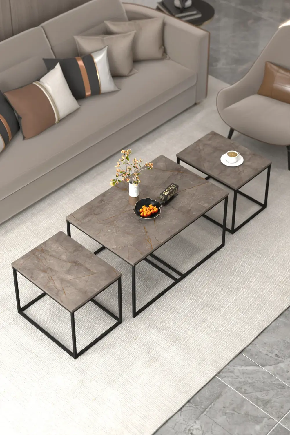 Tv Sehpası Tv Ünitesi Atlantik Çam Antrasit Gold 160 Cm Linya 504