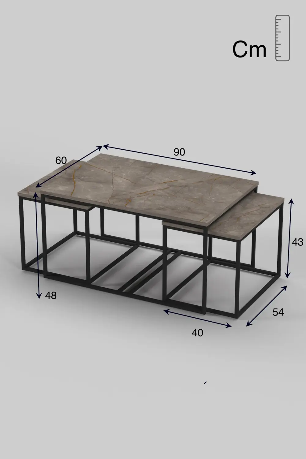 Tv Sehpası Tv Ünitesi Atlantik Çam Antrasit Gold 160 Cm Linya 504
