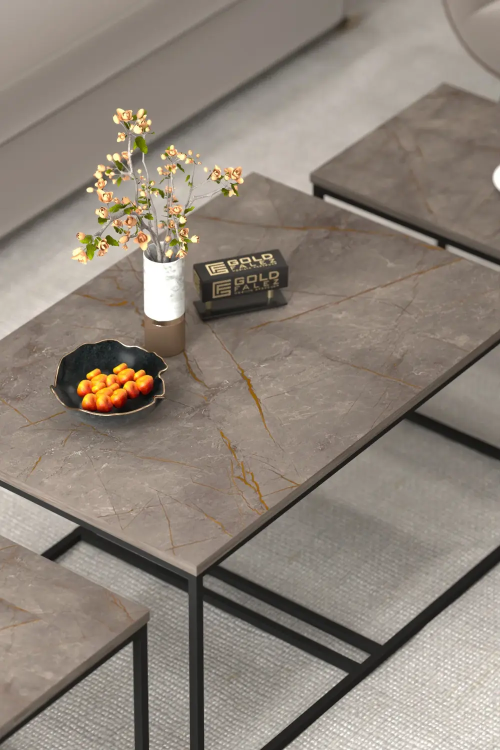 Tv Sehpası Tv Ünitesi Atlantik Çam Antrasit Gold 160 Cm Linya 504