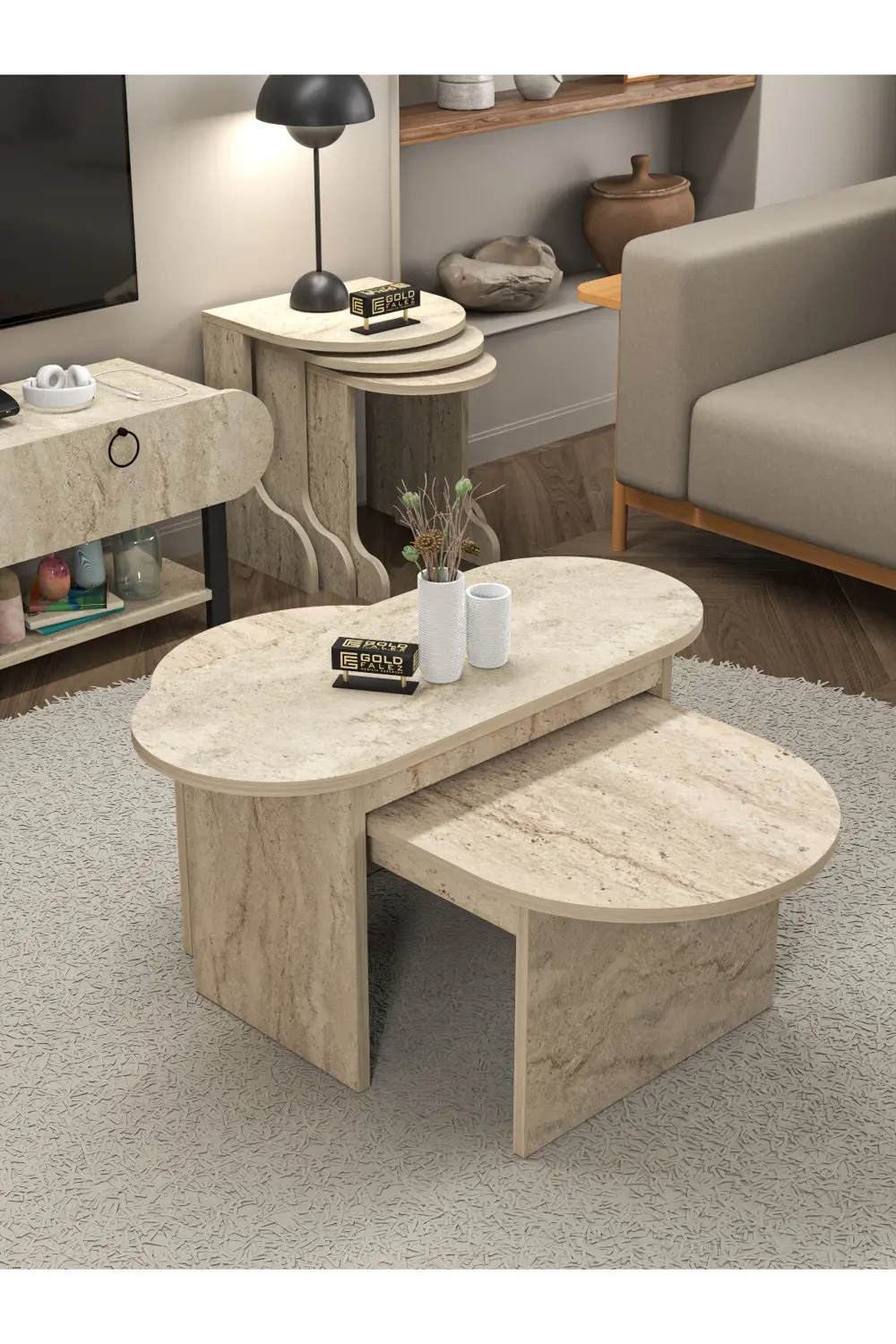 Tv Sehpası Tv Ünitesi Atlantik Çam Antrasit Gümüş 160 Cm Linya 50