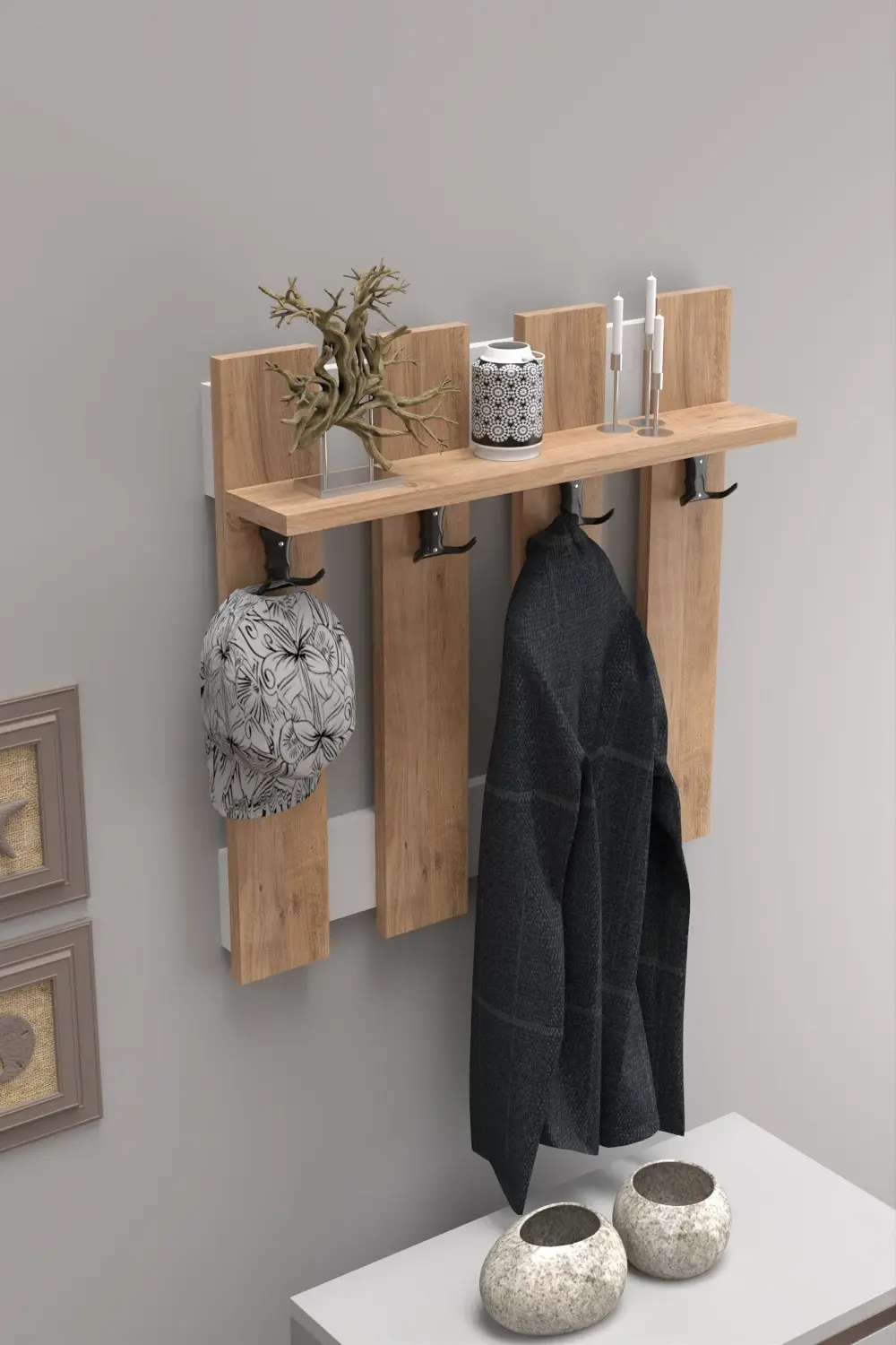 Tv Sehpası Tv Ünitesi Kapaklı Raflı Setro Atlantik Çam