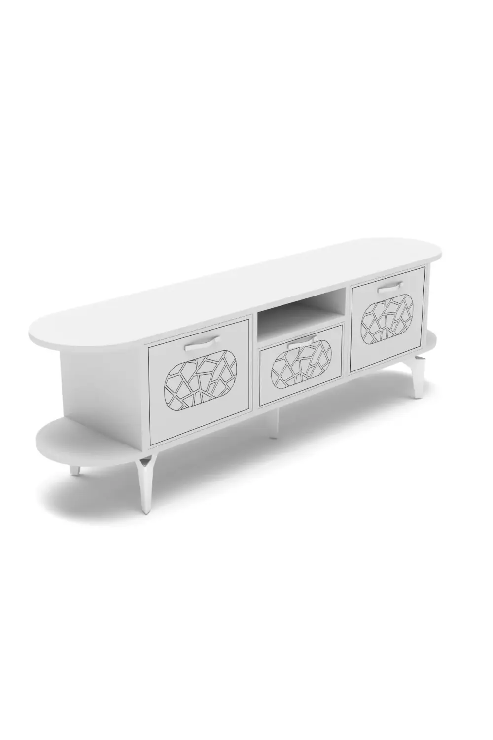 Tv Sehpası Tv Ünitesi Raflı 140 Cm Gzd Plus Atlantik Çam