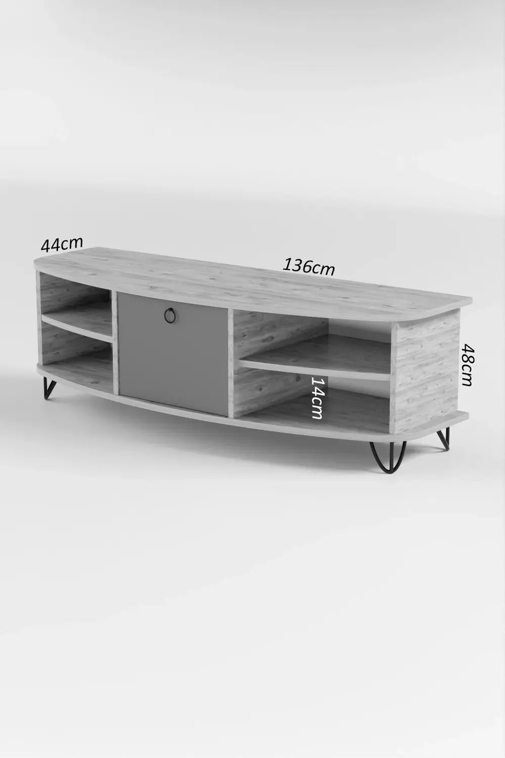 Tv Sehpası Tv Ünitesi Raflı 140 Cm Gzd Plus Beyaz