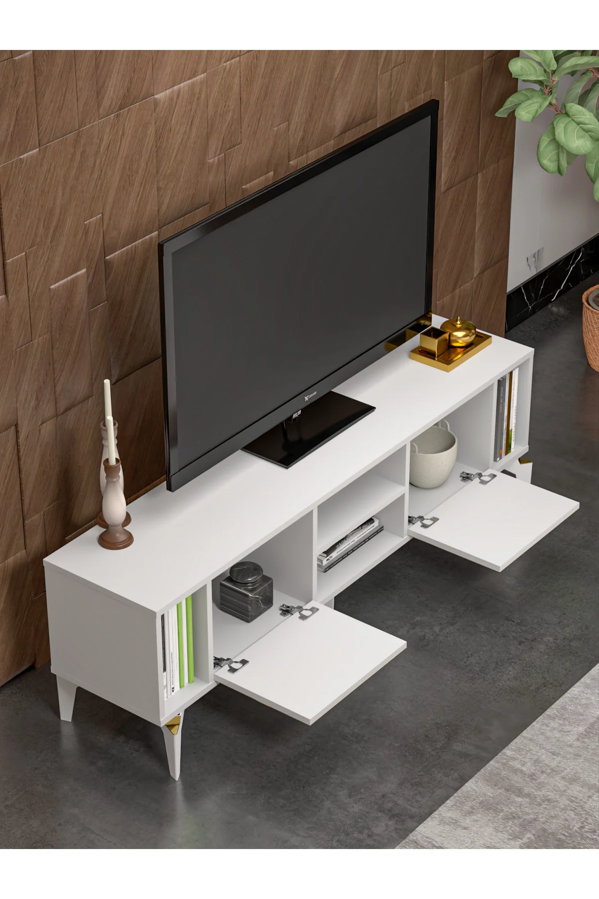 Tv Sehpası Ünitesi Tekli Orta Sehpa 3'Lü Zigon Sehpa Set Üç Ürün 