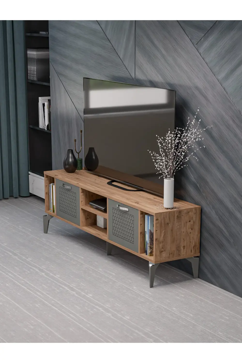 Tv Sehpası Ünitesi Tekli Orta Sehpa 3'Lü Zigon Sehpa Set Üç Ürün