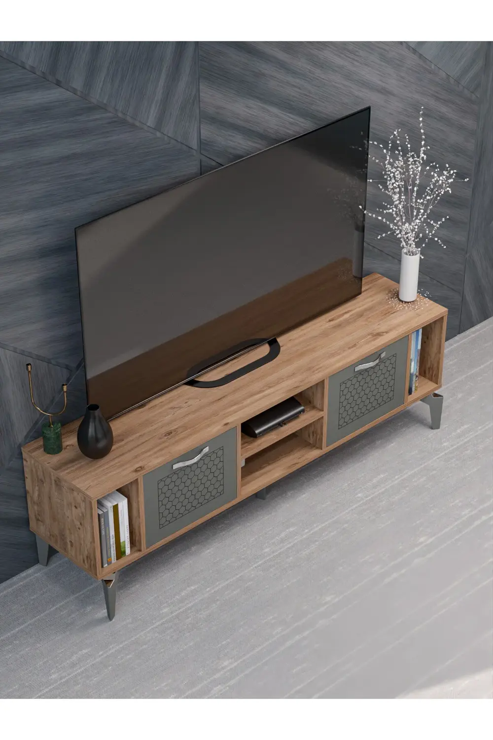 Tv Sehpası Ünitesi Tekli Orta Sehpa 3'Lü Zigon Sehpa Set Üç Ürün