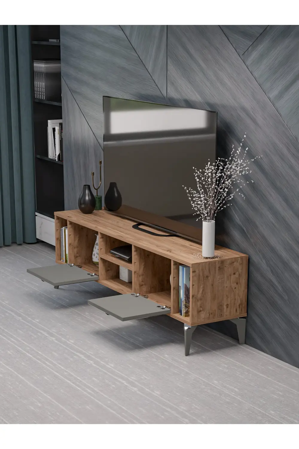 Tv Sehpası Ünitesi Tekli Orta Sehpa 3'Lü Zigon Sehpa Set Üç Ürün