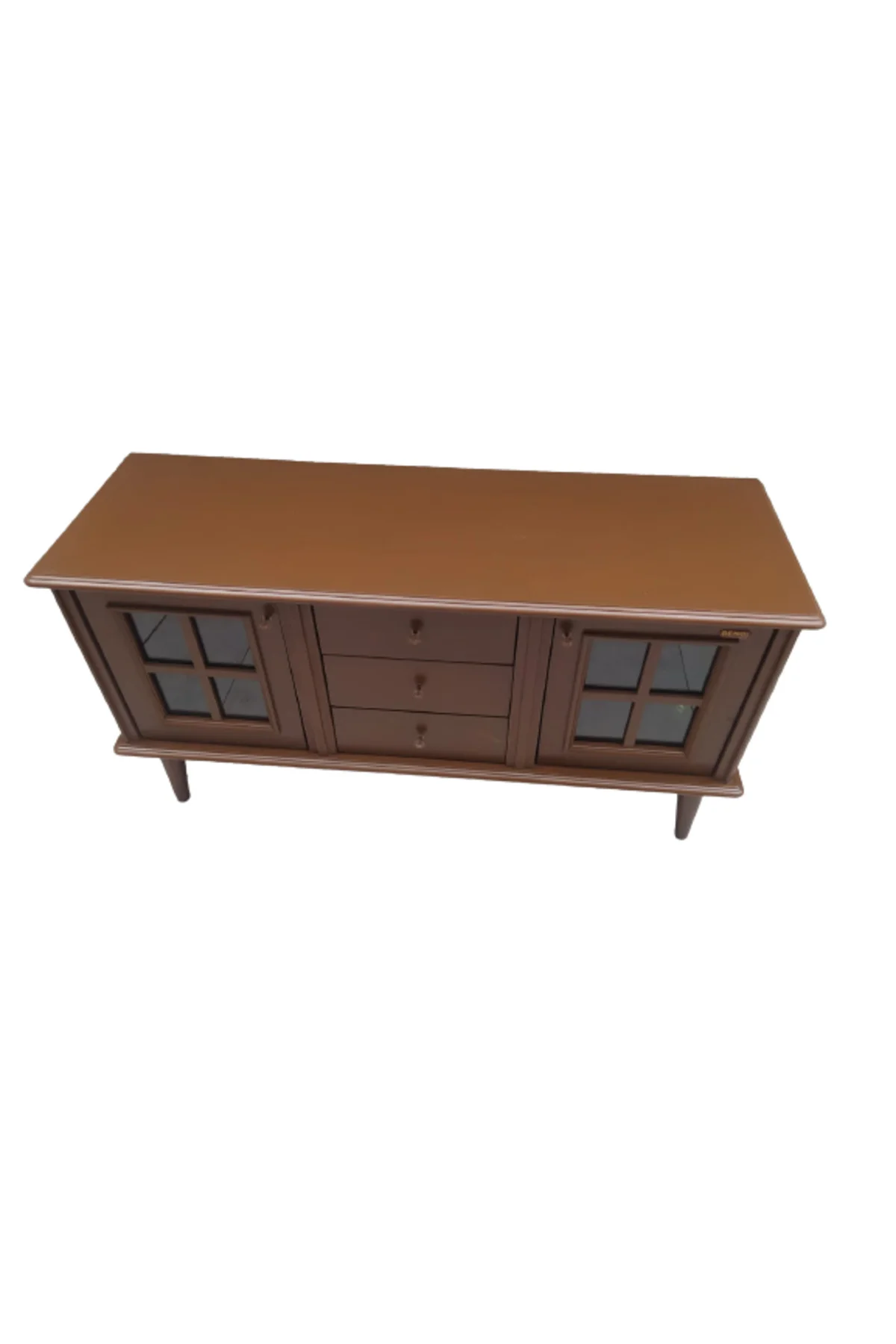 Tv ST Sehpa 18169 Windovs Model Ahşap Kayın Torna RETRO Ayak Ceviz Renk El Yapım - Görsel 4