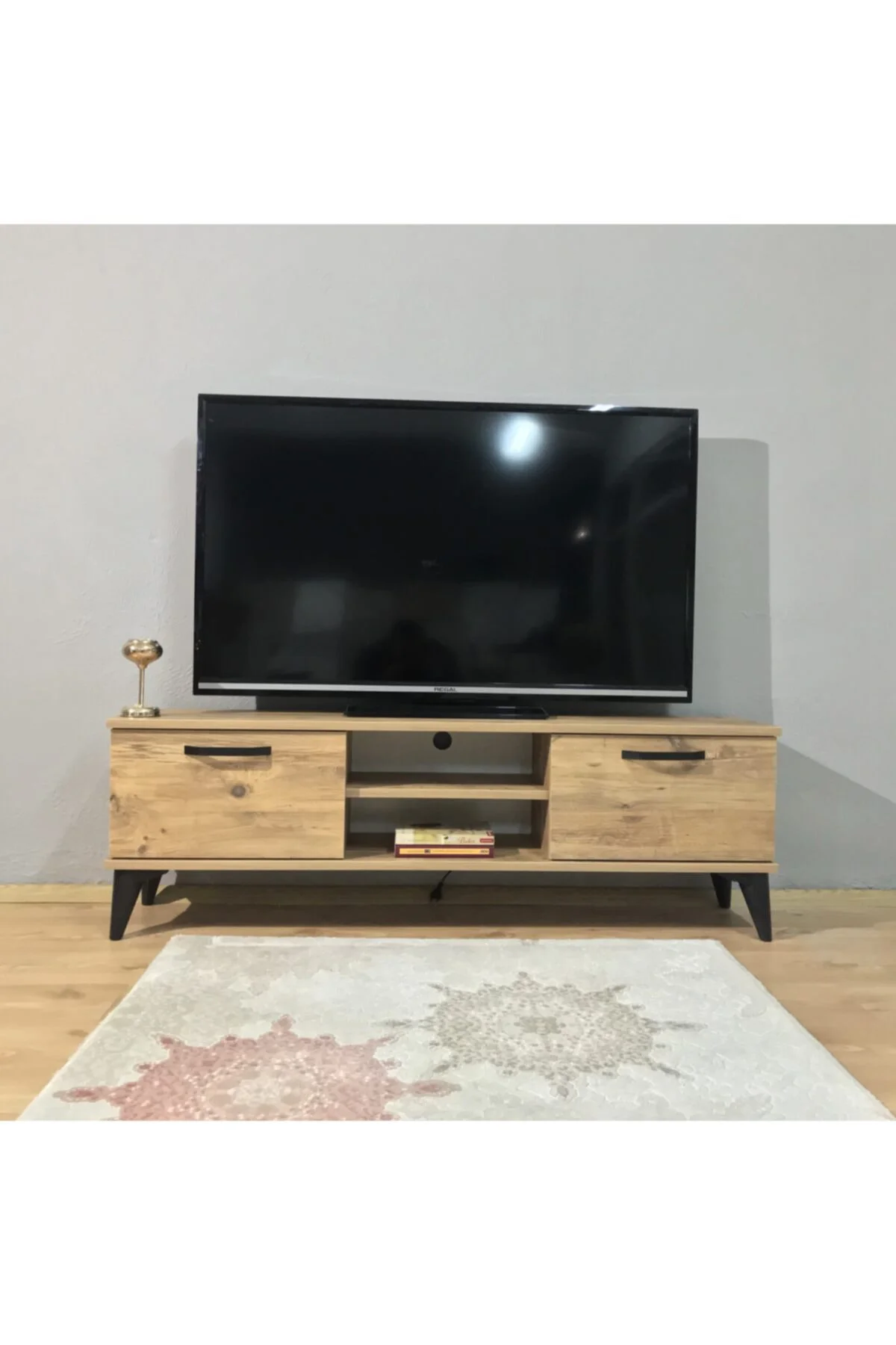 Tv Ünitesi Kapaklı Raflı Ağaç Renk Ilayda Tv Sehpası