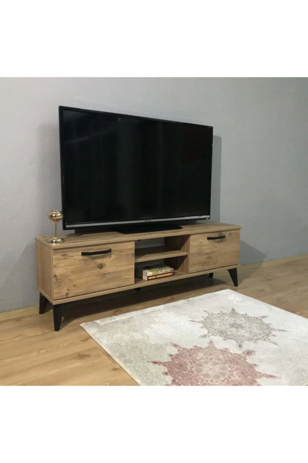 Tv Ünitesi Kapaklı Raflı Ağaç Renk Ilayda Tv Sehpası
