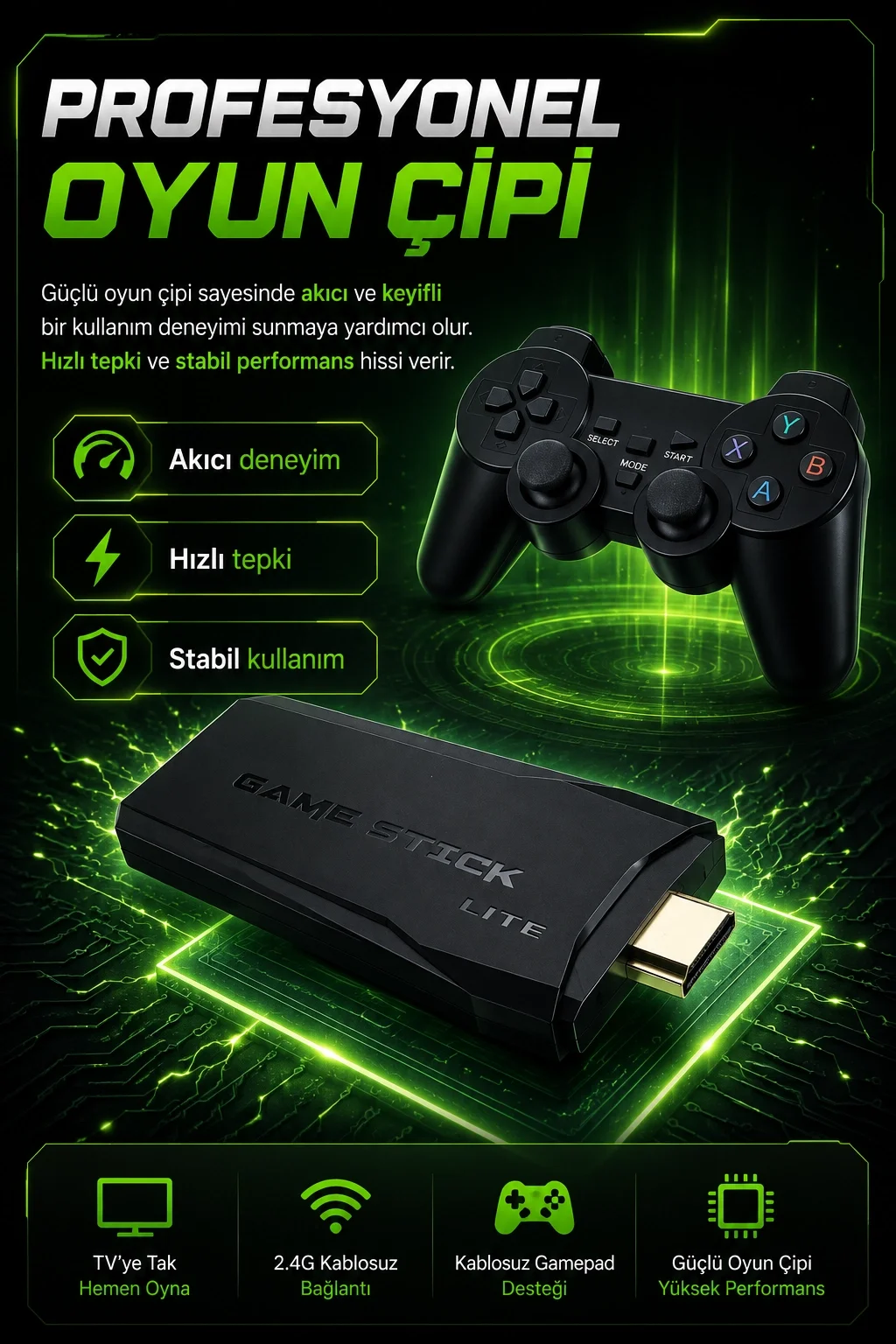 TV Uyumlu Kablosuz Oyun Konsolu Çift Gamepadli Klasik Arcade Oyun Cihazı Seti