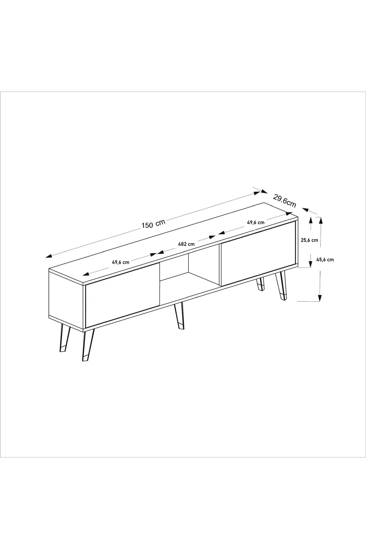 TV0058-0058-TXA150-32 ŞÖMİNELİ TV SEHPASI BEYAZ-SİYAH-GÜMÜŞ