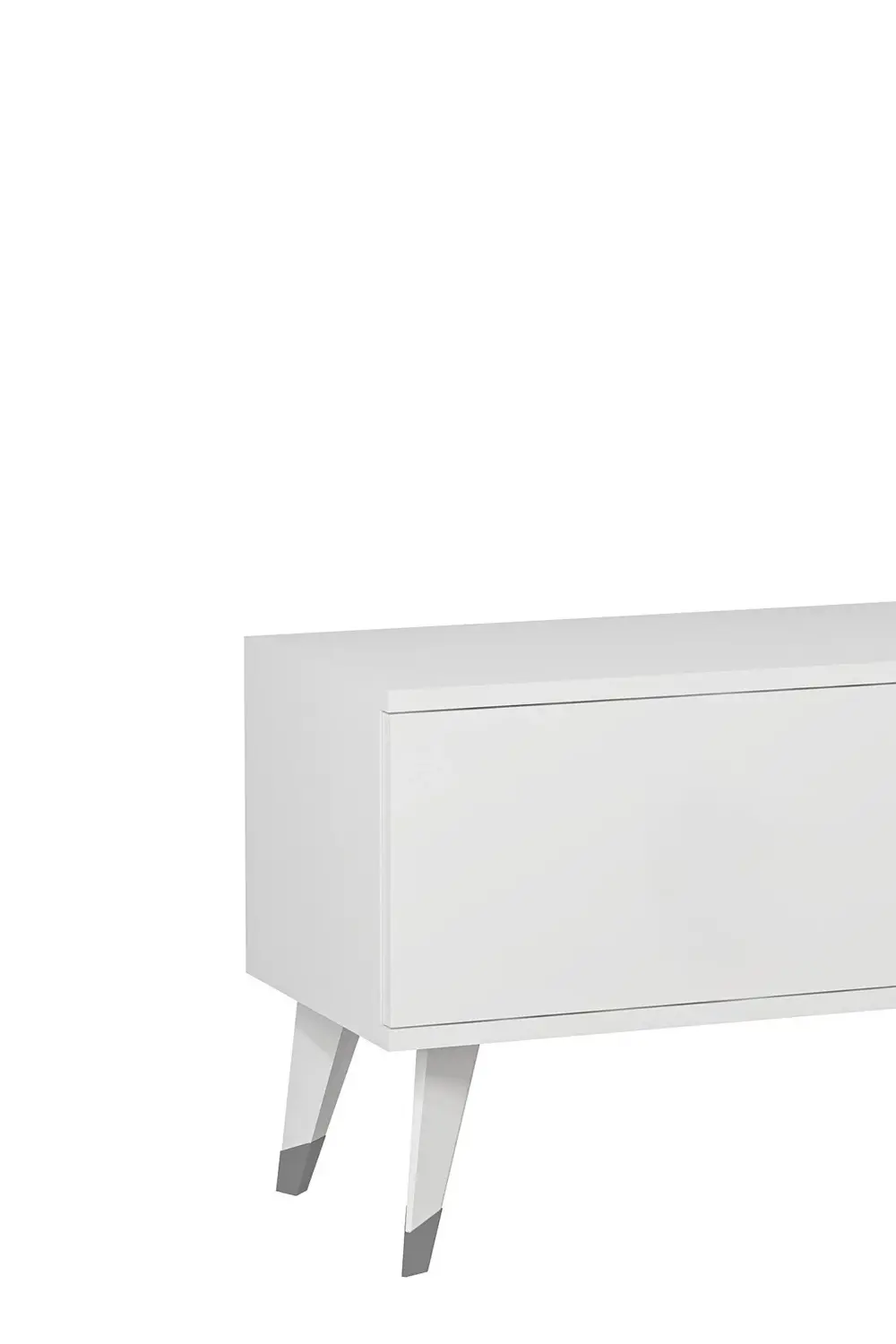 TV0060-0060-TXA150-64 ŞÖMİNELİ TV SEHPASI BEYAZ-GÜMÜŞ