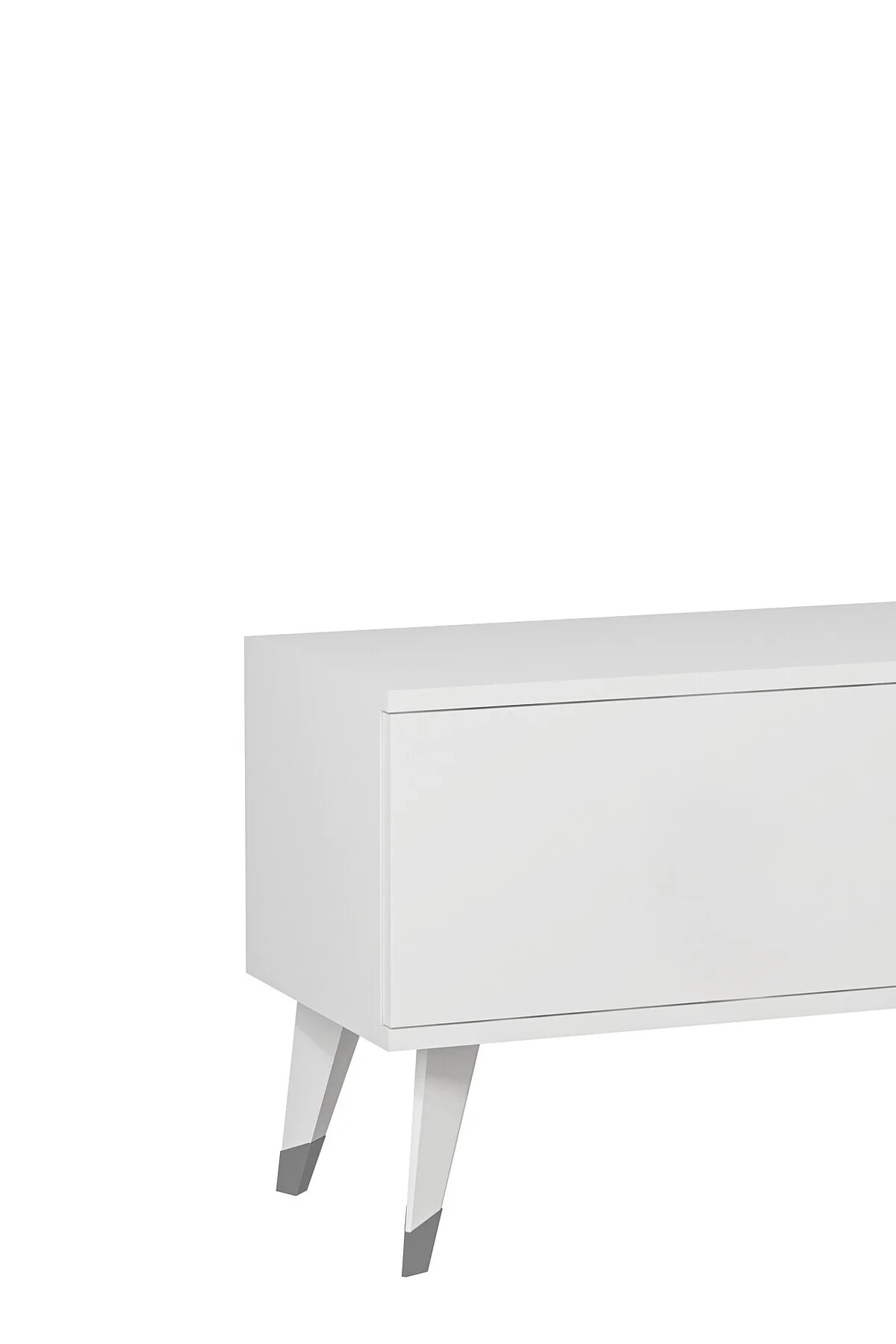 TV0060-0060-TXA150-64 ŞÖMİNELİ TV SEHPASI BEYAZ-GÜMÜŞ
