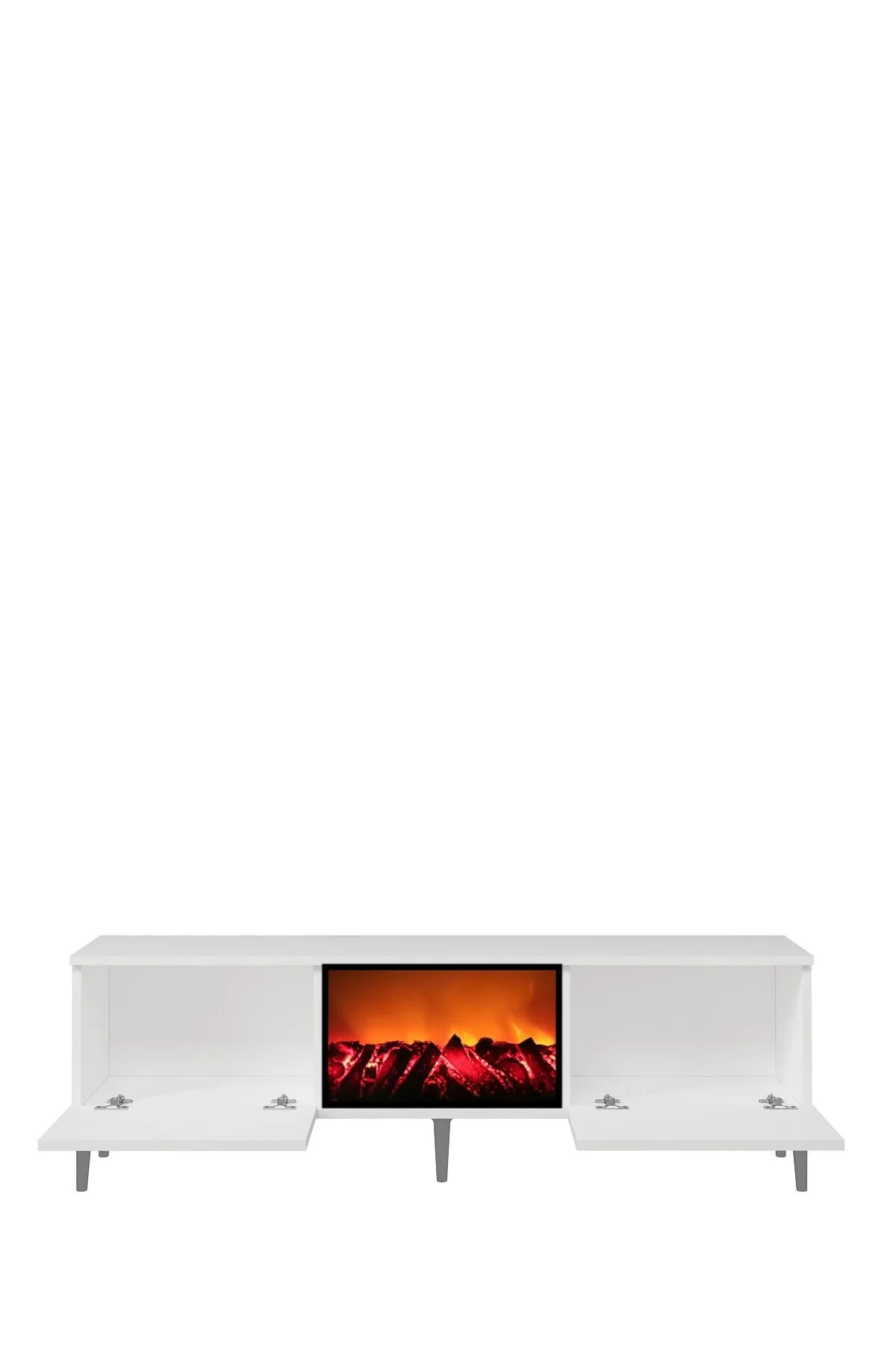 TV0069-0069-TXA150-32 ŞÖMİNELİ TV SEHPASI ANTRASİT-GÜMÜŞ