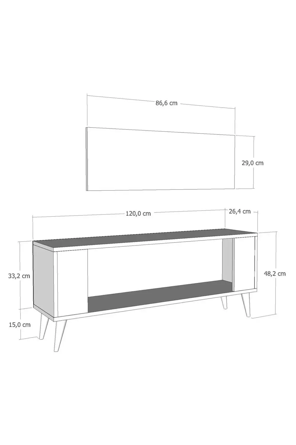 TV1338CT RETRO-128 TV SEHPASI ANTRASİT-SAFİRMEŞE