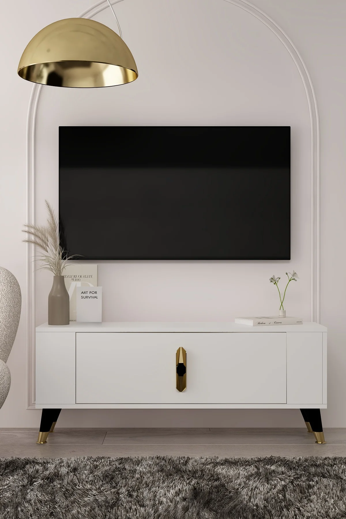 TV1368CT RETRO-32 TV SEHPASI BEYAZ-ALTIN-SİYAH TV1368CT RETRO-32 TV SEHPASI BEYAZ-ALTIN-SİYAH