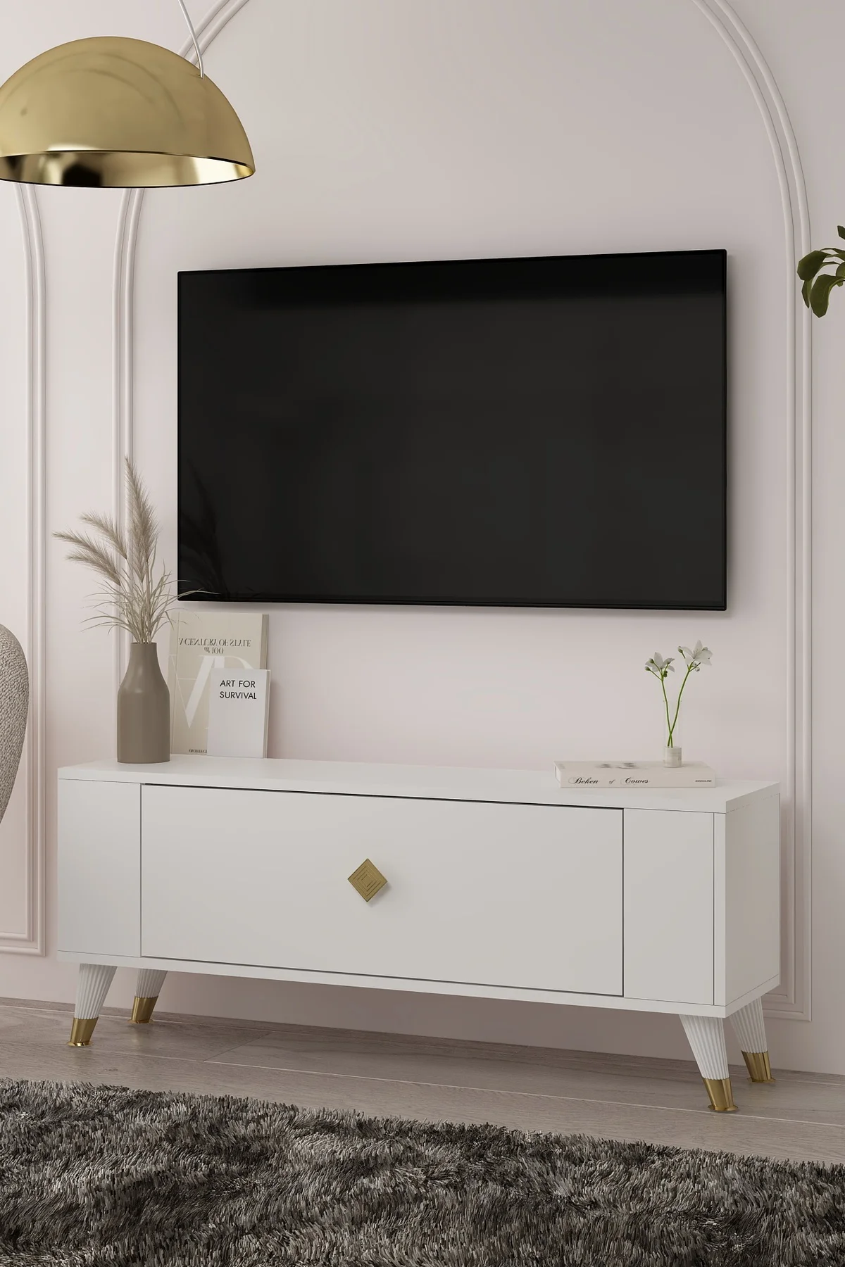 TV1377CT RETRO-1 TV SEHPASI BEYAZ-ALTIN