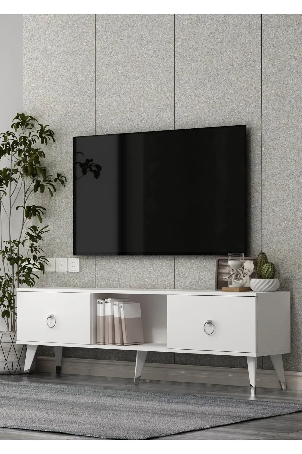 TV1385-1385-TV150-1 TV SEHPASI BEYAZ-GÜMÜŞ