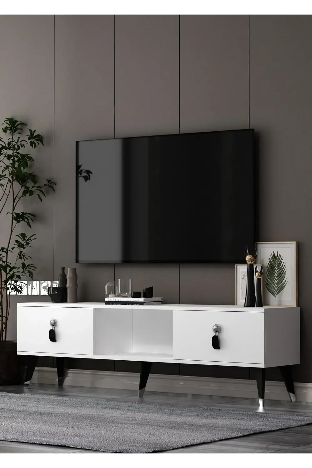 TV1396-1396-TV150-64 TV SEHPASI BEYAZ-SİYAH-GÜMÜŞ