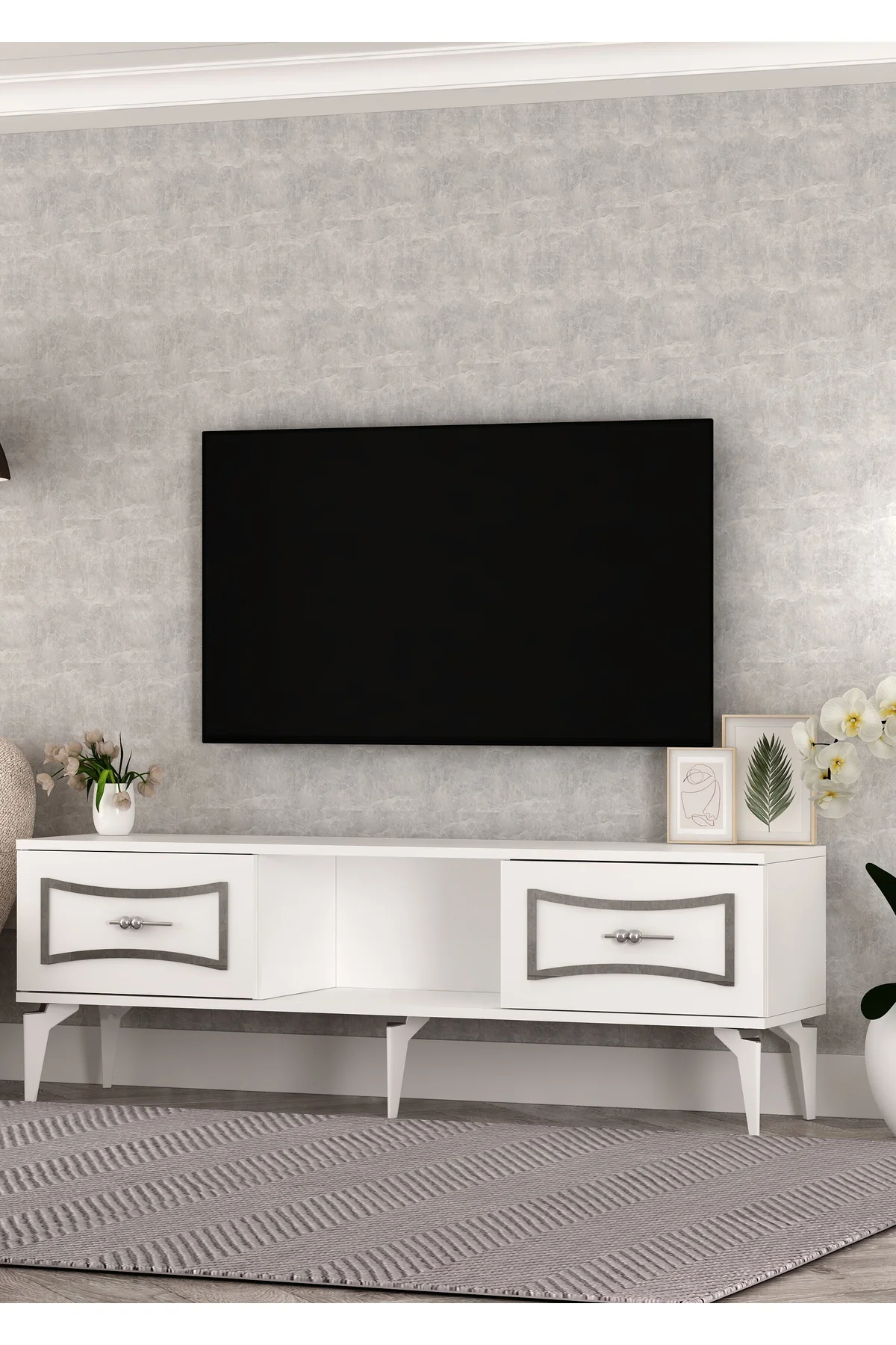 TV1400-1400-TV150-32 TV SEHPASI BEYAZ-GÜMÜŞ