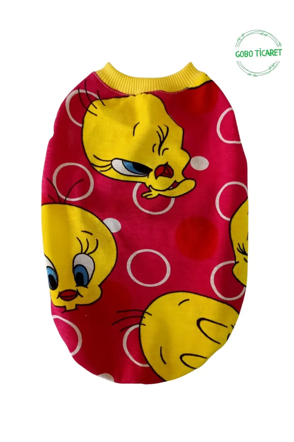 Tweety Desenli Kırmızı Kedi/Köpek Tişörtü Kıyafeti XXLarge/XXL/Be