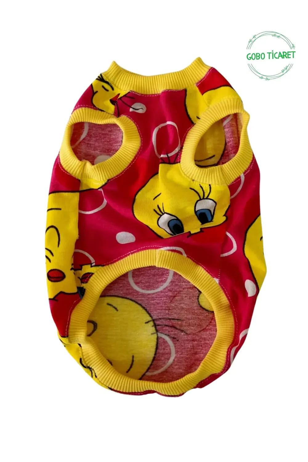 Tweety Desenli Kırmızı Kedi/Köpek Tişörtü Kıyafeti XXLarge/XXL/Be