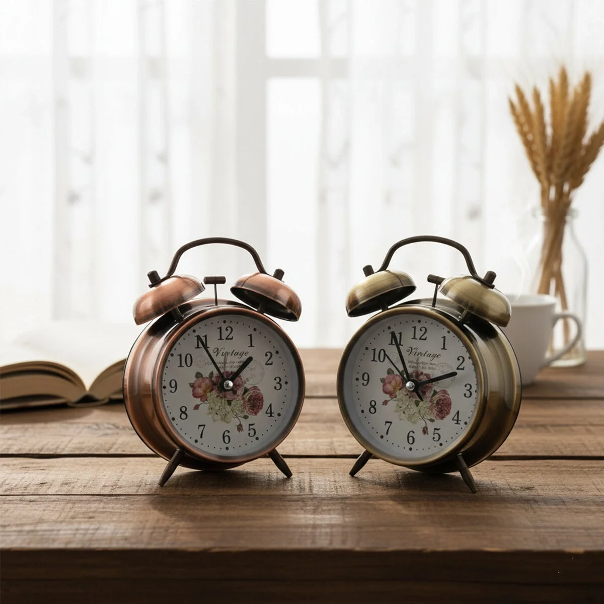 Twın Bell Alarm Clock Yuvarlak Masa Çalar Saat Metal Kasa Eskitme Desenli Pilli - Işıklı Çap: 10cm Bgc-52 Herhangi Bir Renk Gönderilir Bx40 Fiyatı, Yorumları ve Özellikleri