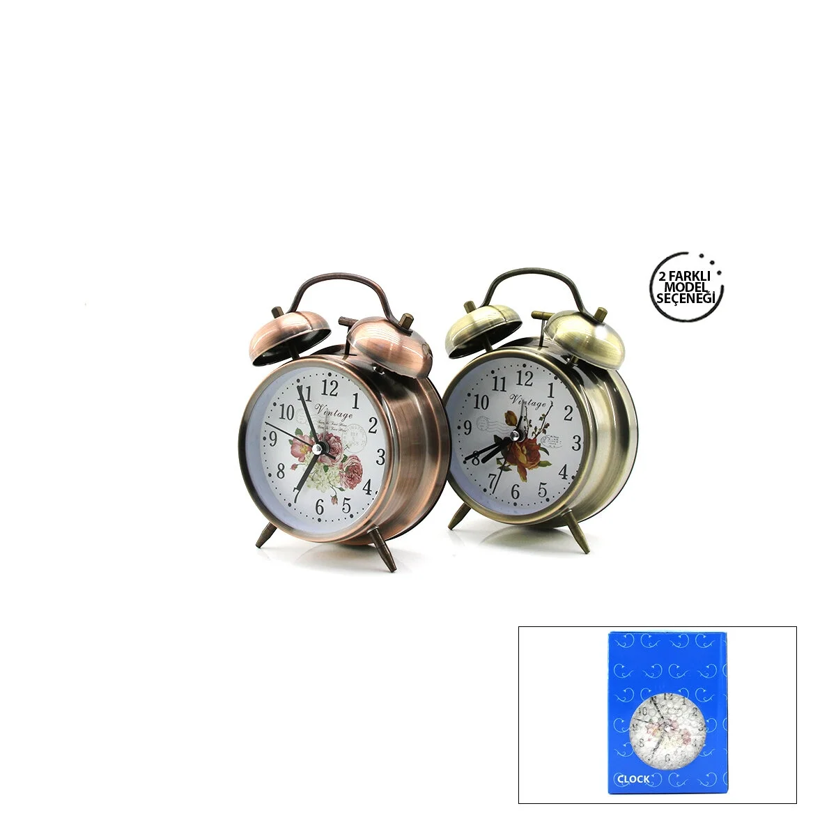 Twın Bell Alarm Clock Yuvarlak Masa Çalar Saat Metal Kasa Eskitme Desenli Pilli - Işıklı Çap: 10cm Bgc-52 Herhangi Bir Renk Gönderilir Bx40 Fiyatı, Yorumları ve Özellikleri